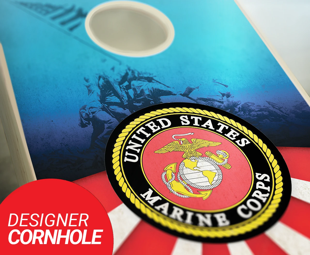 USMC Cornhole Set With Bags 4 USMC Cornhole Set With Bags - Image 2