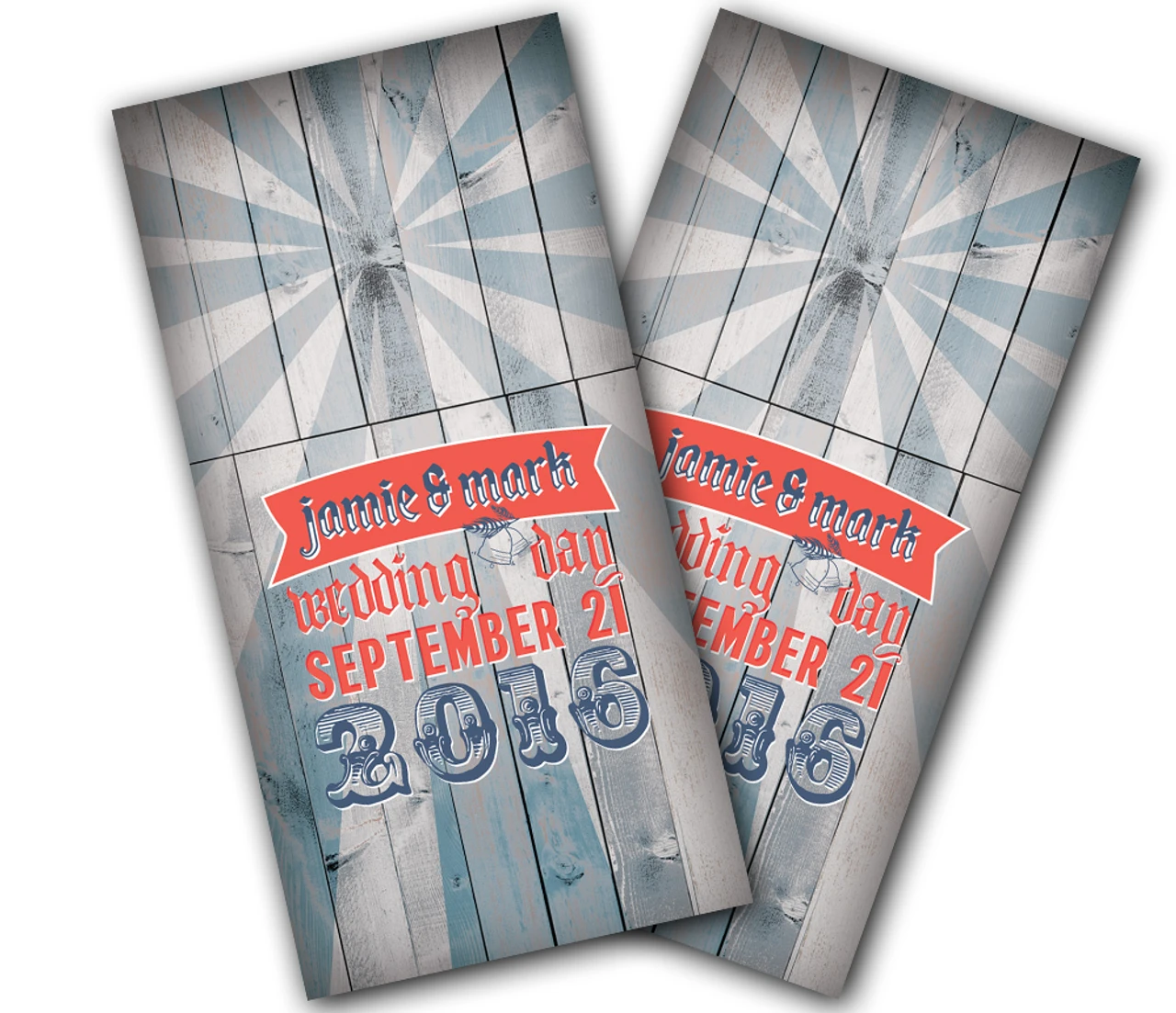 Retro Carnie Wedding Cornhole Wraps - Set Of 2 3 Retro Carnie Wedding Cornhole Wraps - Set Of 2