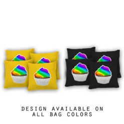 Rainbow Cupcake Cornhole Bags - Set Of 8