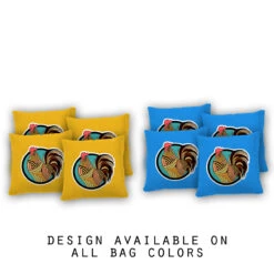 Rooster Pattern Cornhole Bags - Set Of 8