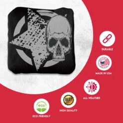 Black Green Star Skull Professional Cornhole Bags - Set Of 8 -Best Toy Shop 1 00393.1707196178