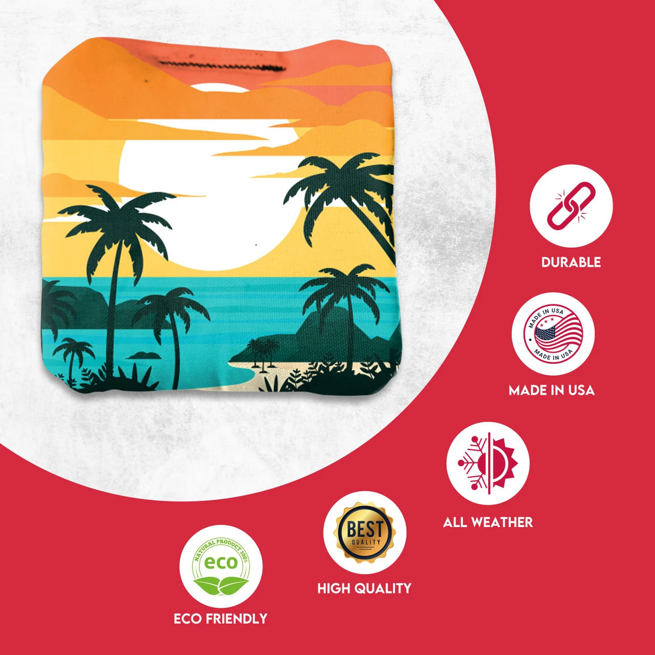 Blue Green Water Beach Professional Cornhole Bags - Set Of 8 4 Blue Green Water Beach Professional Cornhole Bags - Set Of 8 - Image 2