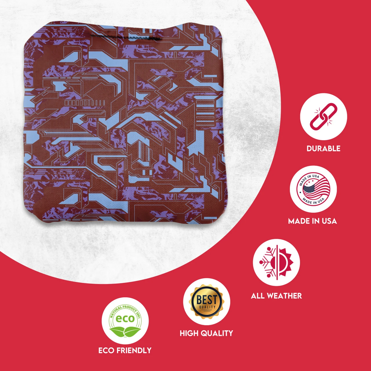 Green Purple Tech Fusion Professional Cornhole Bags - Set Of 8 4 Green Purple Tech Fusion Professional Cornhole Bags - Set Of 8 - Image 2