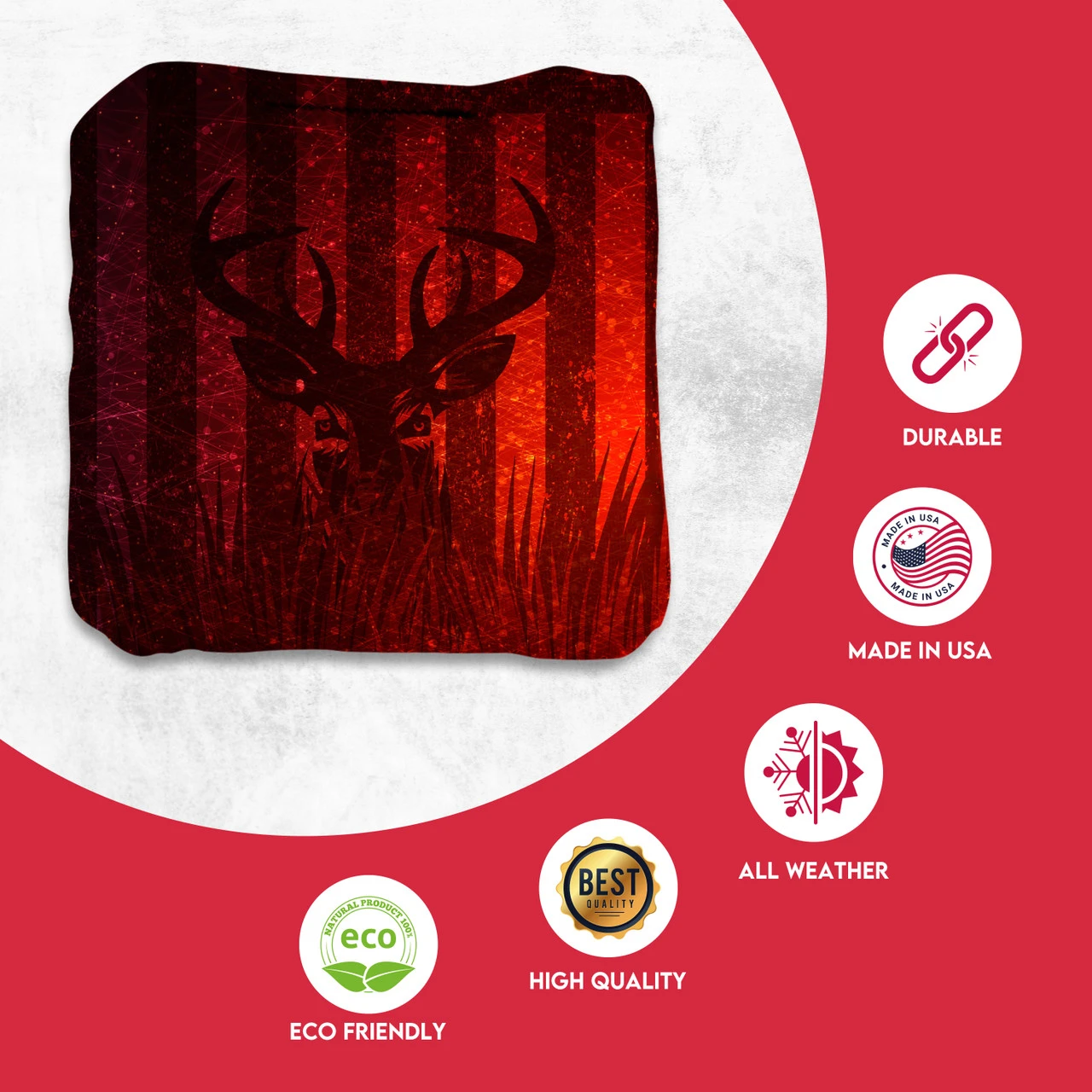 Blue Red Deer Professional Cornhole Bags - Set Of 8 4 Blue Red Deer Professional Cornhole Bags - Set Of 8 - Image 2