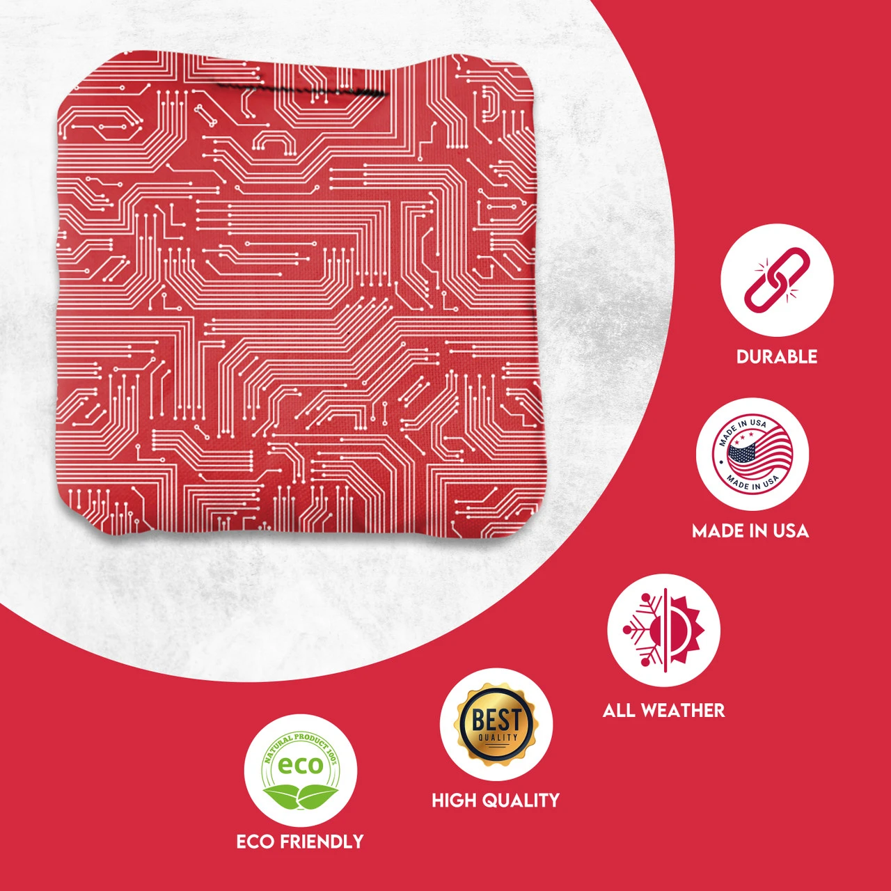 Red Blue Tech Professional Cornhole Bags - Set Of 8 4 Red Blue Tech Professional Cornhole Bags - Set Of 8 - Image 2