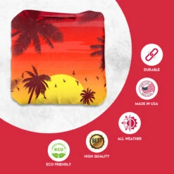 Red Blue Palm Sky Professional Cornhole Bags - Set Of 8 -Best Toy Shop 1 52534.1708185489