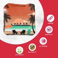 Tropical Red Orange Professional Cornhole Bags - Set Of 8 -Best Toy Shop 1 61993.1708185694