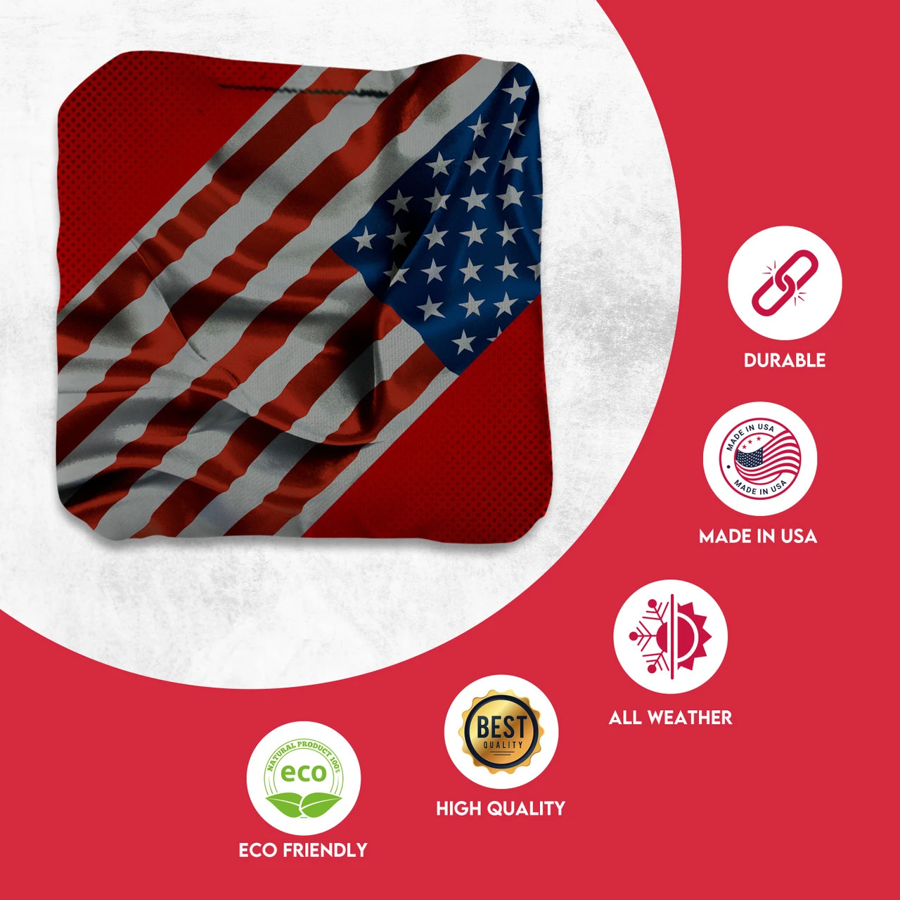 Sideway Flag Professional Cornhole Bags - Set Of 8 4 Sideway Flag Professional Cornhole Bags - Set Of 8 - Image 2