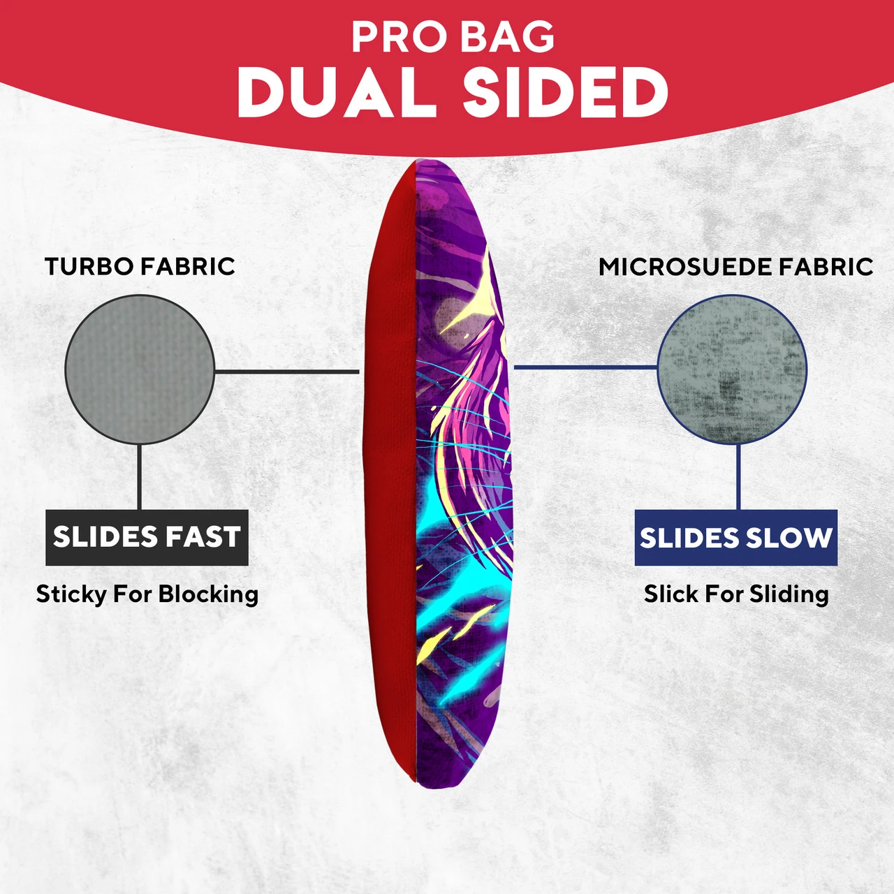 Purple Green Tiger Professional Cornhole Bags - Set Of 8 5 Purple Green Tiger Professional Cornhole Bags - Set Of 8 - Image 3