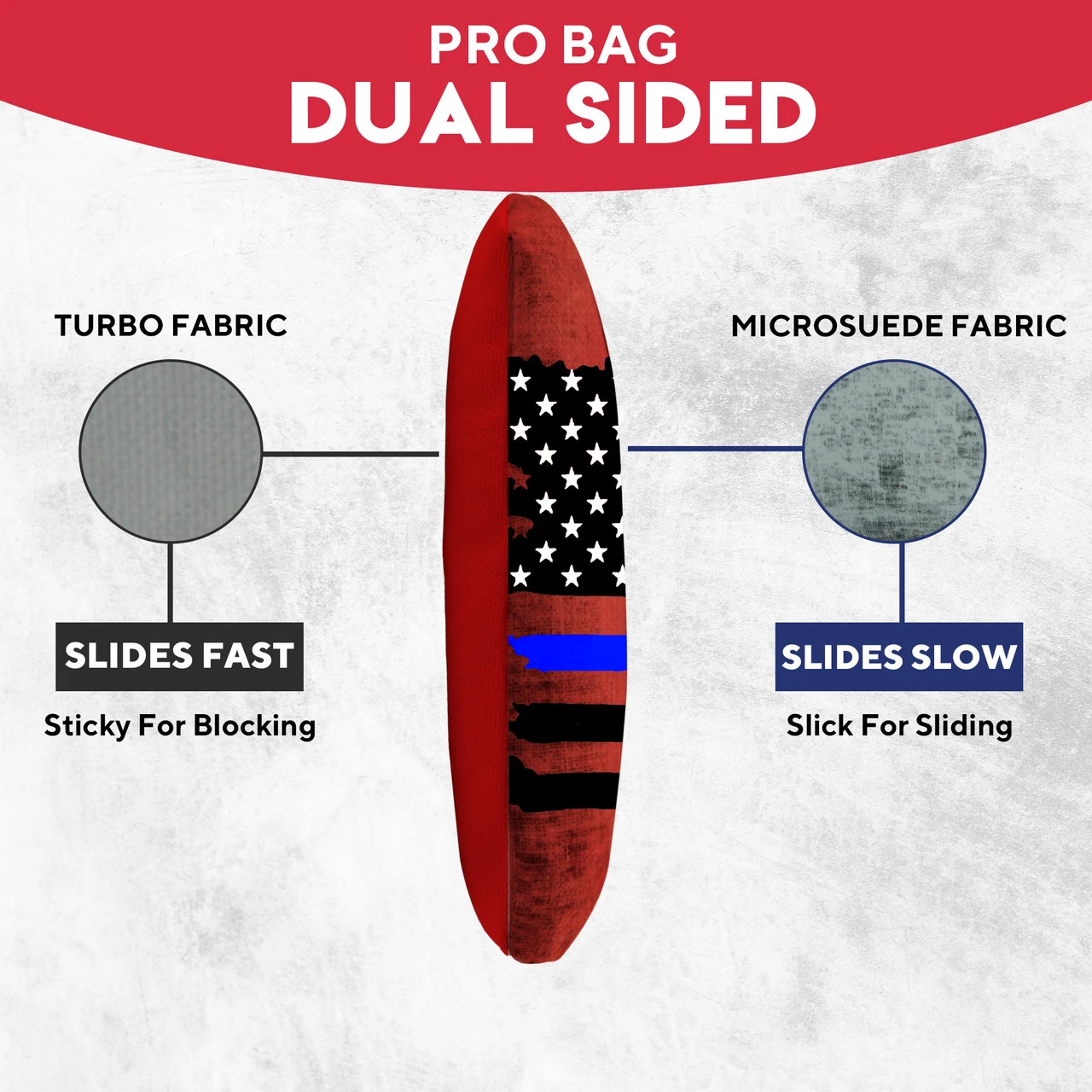 Blue Line Red Line Professional Cornhole Bags - Set Of 8 5 Blue Line Red Line Professional Cornhole Bags - Set Of 8 - Image 3