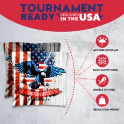 USA Eagle Flag Tournament Cornhole Bags - Set Of 8 -Best Toy Shop 3 17643.1708225599