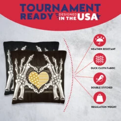 Bone Hand Heart Flag Tournament Cornhole Bags - Set Of 8 12 Bone Hand Heart Flag Tournament Cornhole Bags - Set Of 8 -Best Toy Shop 3 23816.1708292968