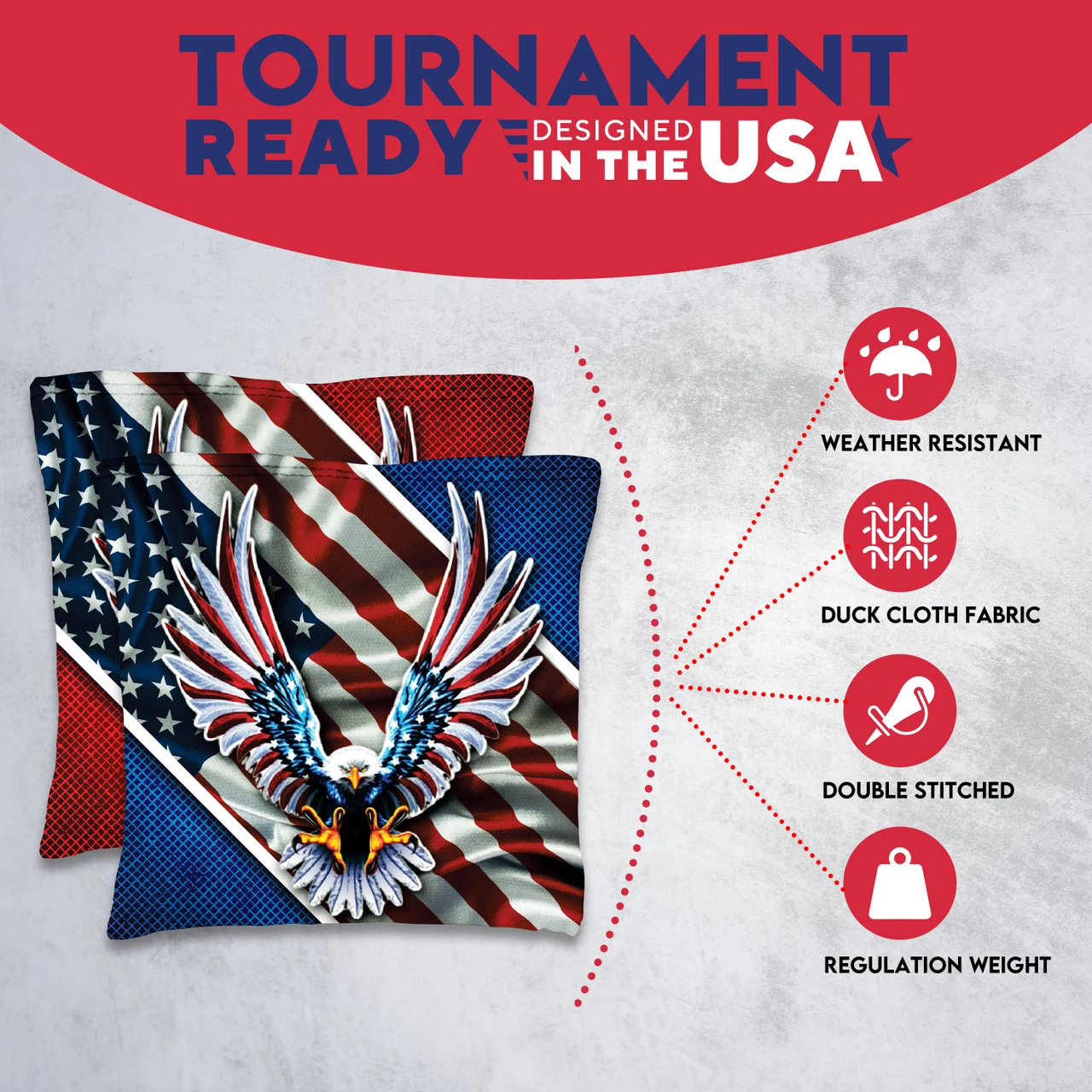 Flying Eagle Tournament Cornhole Bags - Set Of 8 7 Flying Eagle Tournament Cornhole Bags - Set Of 8 - Image 5