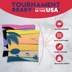 Orange Purple Dolphin Beach Tournament Cornhole Bags - Set Of 8 -Best Toy Shop 3 32448.1708653032