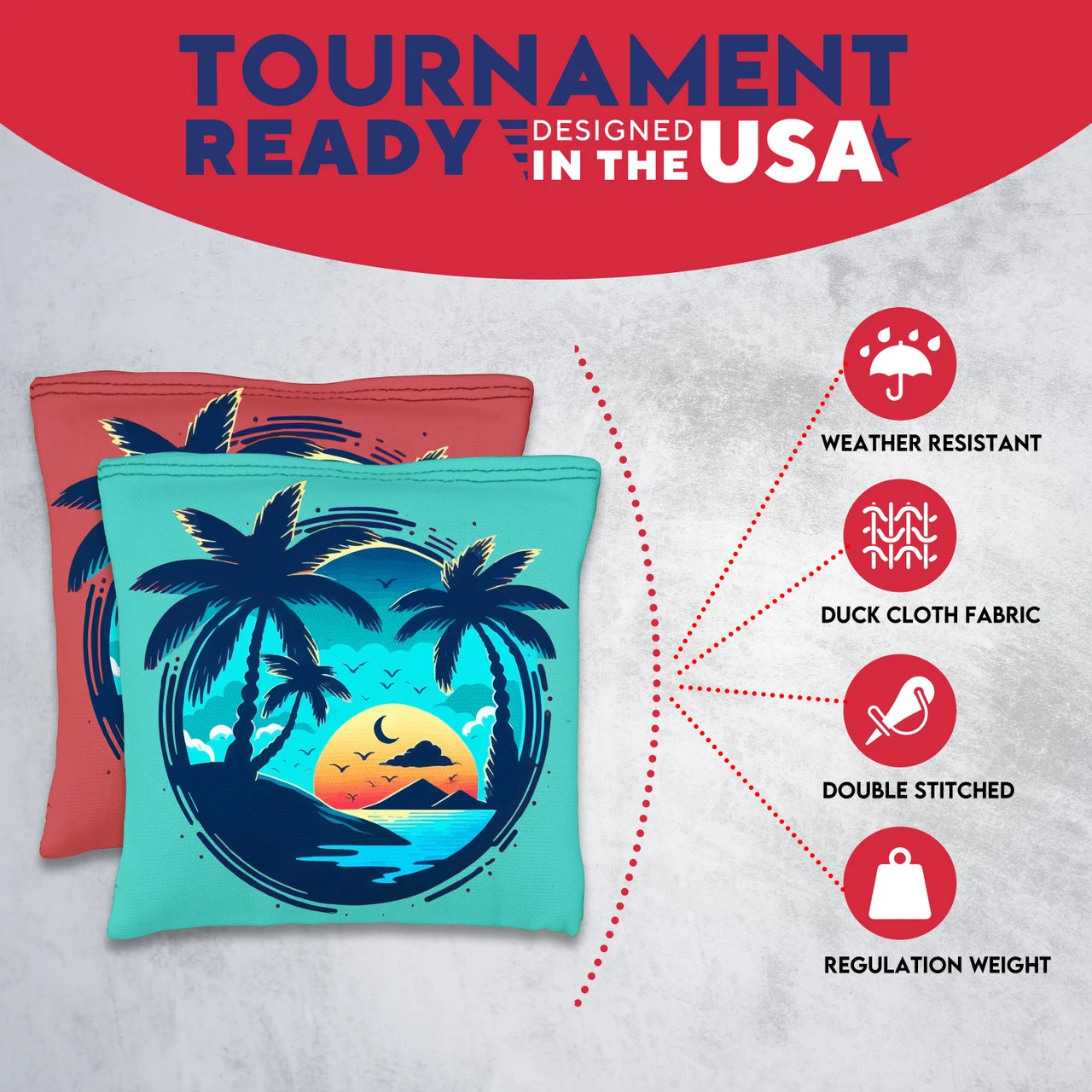 Beach Circle Tournament Cornhole Bags - Set Of 8 7 Beach Circle Tournament Cornhole Bags - Set Of 8 - Image 5