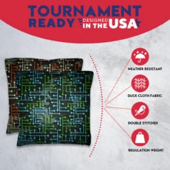 Orange White Blue Green Lines Tournament Cornhole Bags - Set Of 8 12 Orange White Blue Green Lines Tournament Cornhole Bags - Set Of 8 -Best Toy Shop 3 38801.1708644160