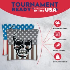 Skull Over Flag Tournament Cornhole Bags - Set Of 8 -Best Toy Shop 3 52090.1708293471