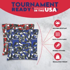 Blue Red Tech Fusion Tournament Cornhole Bags - Set Of 8 12 Blue Red Tech Fusion Tournament Cornhole Bags - Set Of 8 -Best Toy Shop 3 53000.1708225399