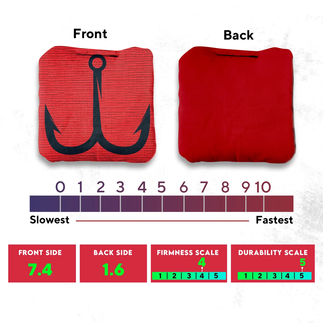 Red Blue Hooks Professional Cornhole Bags - Set Of 8 6 Red Blue Hooks Professional Cornhole Bags - Set Of 8 - Image 4