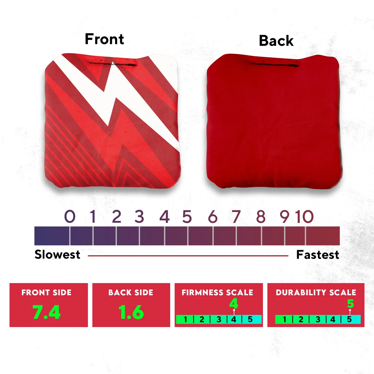 Red Black Zigzag Professional Cornhole Bags - Set Of 8 6 Red Black Zigzag Professional Cornhole Bags - Set Of 8 - Image 4