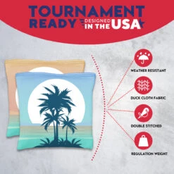 Tropical Palms Tournament Cornhole Bags - Set Of 8 -Best Toy Shop 3 64175.1708461469