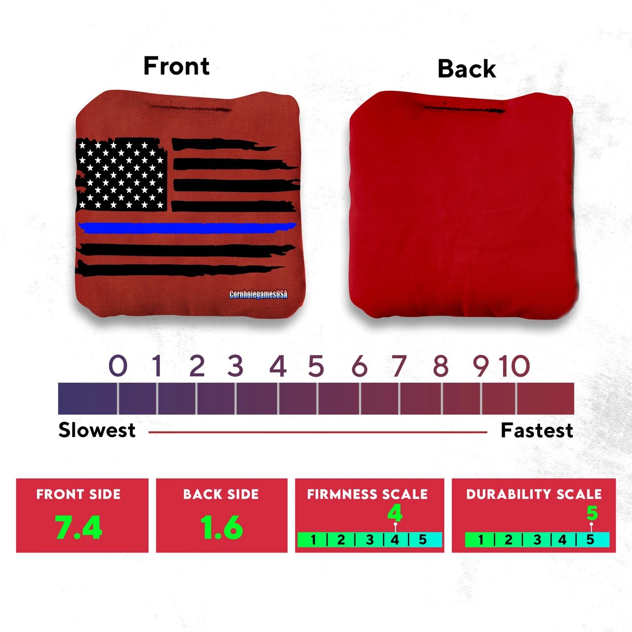 Blue Line Red Line Professional Cornhole Bags - Set Of 8 6 Blue Line Red Line Professional Cornhole Bags - Set Of 8 - Image 4