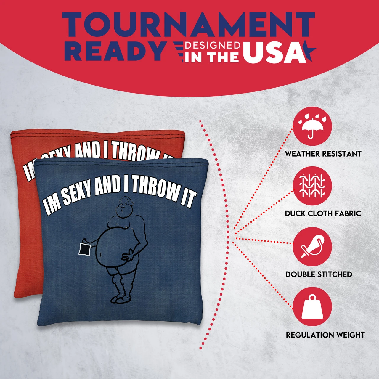 IM SEXY AND I THROW IT Tournament Cornhole Bags - Set Of 8 8 IM SEXY AND I THROW IT Tournament Cornhole Bags - Set Of 8 - Image 6