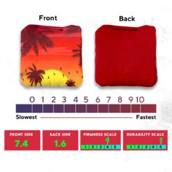 Red Blue Palm Sky Professional Cornhole Bags - Set Of 8 -Best Toy Shop 3 74084.1708185476