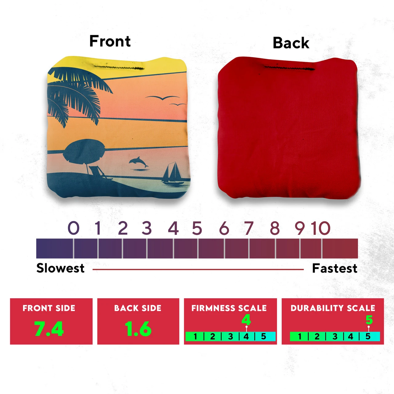 Orange Purple Dolphin Beach Professional Cornhole Bags - Set Of 8 4 Orange Purple Dolphin Beach Professional Cornhole Bags - Set Of 8 - Image 2