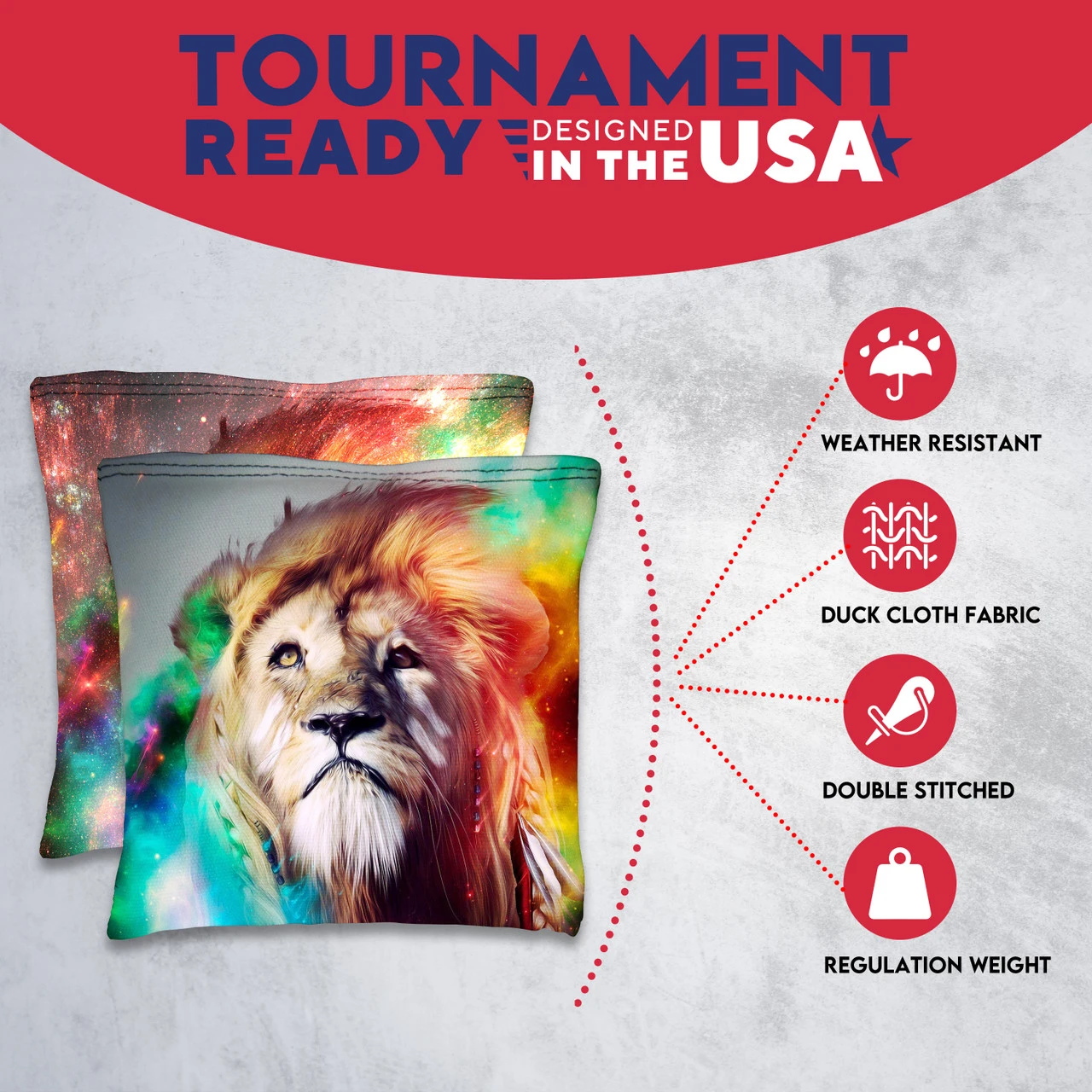 Colored Lion Tournament Cornhole Bags - Set Of 8 7 Colored Lion Tournament Cornhole Bags - Set Of 8 - Image 5