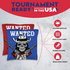 Wanted Skull Tournament Cornhole Bags - Set Of 8 -Best Toy Shop 3 82589.1708461960