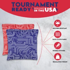 Red Blue Tech Tournament Cornhole Bags - Set Of 8 12 Red Blue Tech Tournament Cornhole Bags - Set Of 8 -Best Toy Shop 3 94161.1708294586