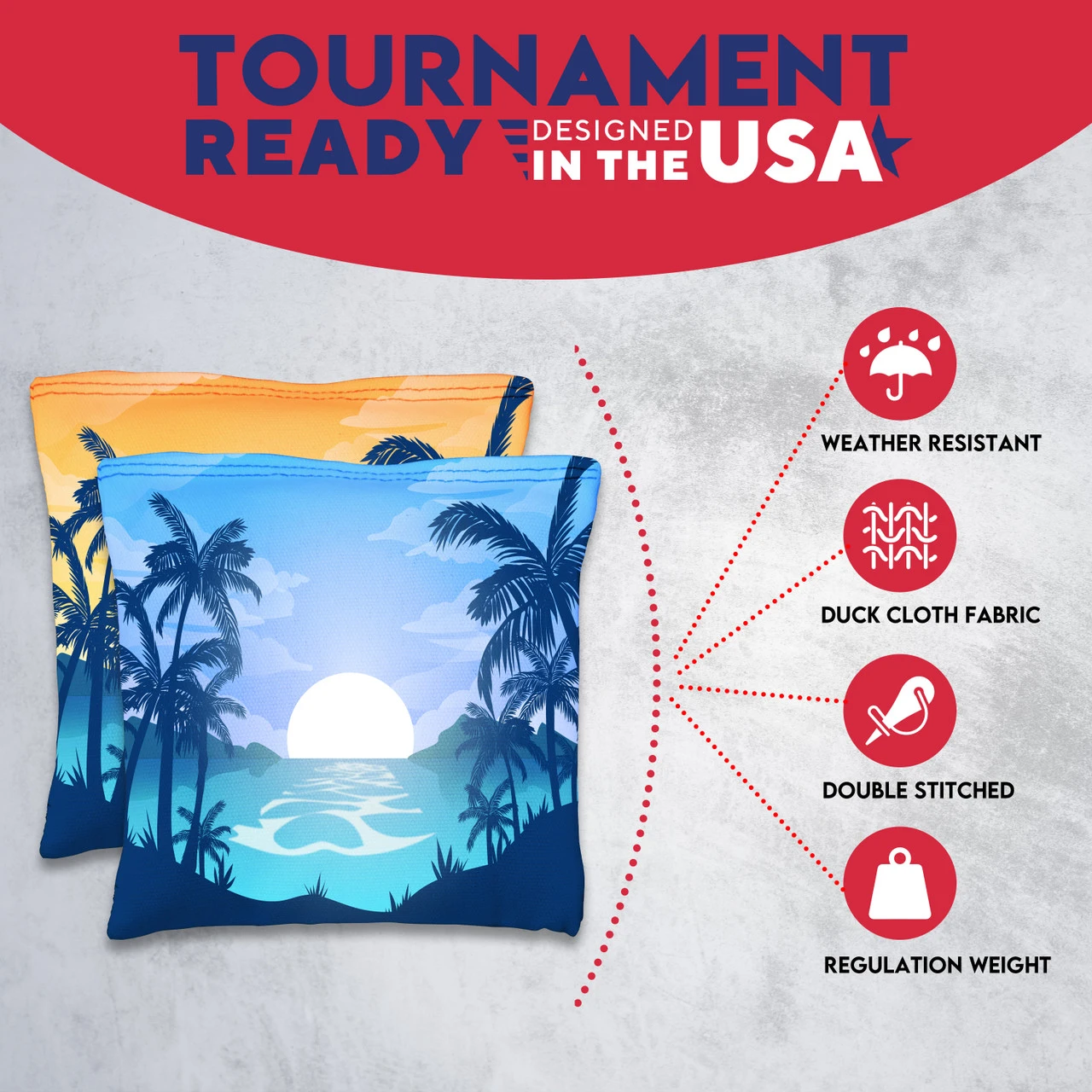 River Palms Tournament Cornhole Bags - Set Of 8 8 River Palms Tournament Cornhole Bags - Set Of 8 - Image 6