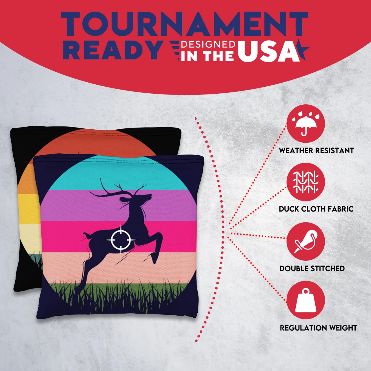 Deer In Scope Tournament Cornhole Bags - Set Of 8 7 Deer In Scope Tournament Cornhole Bags - Set Of 8 - Image 5