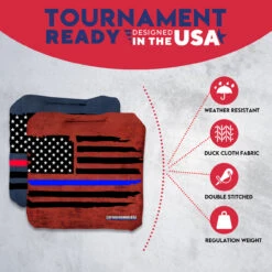 Blue Line Red Line Professional Cornhole Bags - Set Of 8 12 Blue Line Red Line Professional Cornhole Bags - Set Of 8 -Best Toy Shop 4 03786.1707005599