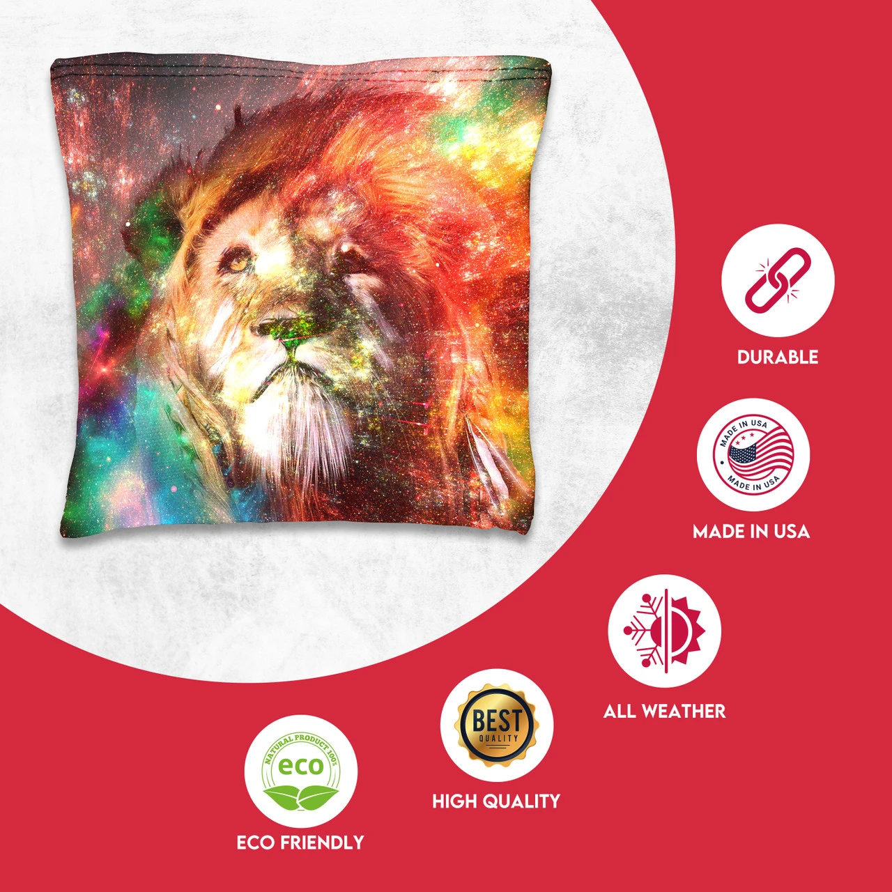 Colored Lion Tournament Cornhole Bags - Set Of 8 4 Colored Lion Tournament Cornhole Bags - Set Of 8 - Image 2