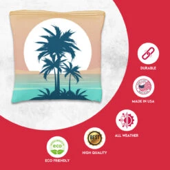 Palm Trees Sun Behind Tournament Cornhole Bags - Set Of 8 -Best Toy Shop 4 06136.1708644746