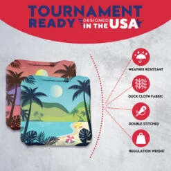 Green Purple Beach Professional Cornhole Bags - Set Of 8 -Best Toy Shop 4 07255.1708186094