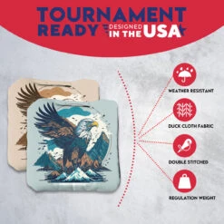 Blue Gold Eagle Professional Cornhole Bags - Set Of 8 -Best Toy Shop 4 08418.1707442280