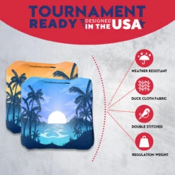 River Palms Professional Cornhole Bags - Set Of 8 12 River Palms Professional Cornhole Bags - Set Of 8 -Best Toy Shop 4 09587.1708185549