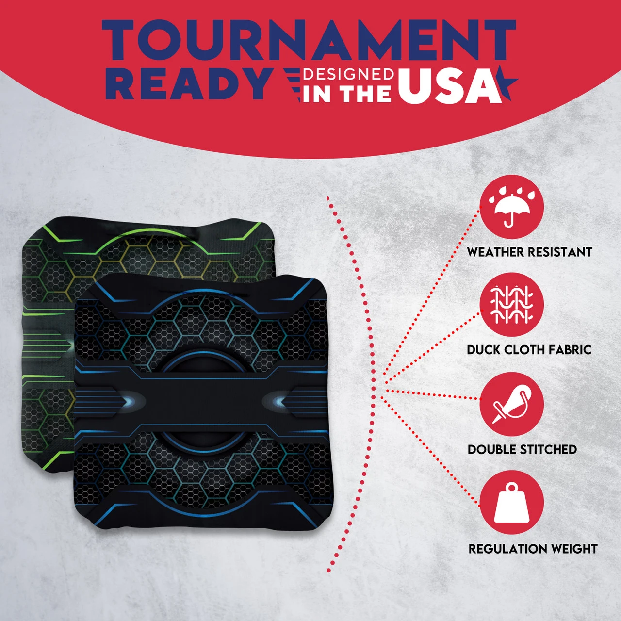 Blue Green Tech Professional Cornhole Bags - Set Of 8 7 Blue Green Tech Professional Cornhole Bags - Set Of 8 - Image 5