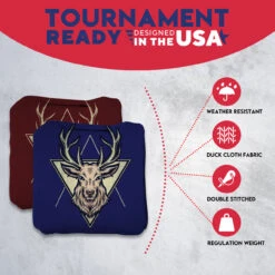 Red Blue Deer Professional Cornhole Bags - Set Of 8 12 Red Blue Deer Professional Cornhole Bags - Set Of 8 -Best Toy Shop 4 17170.1707355271