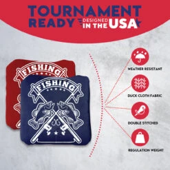 Red Blue Fish Logo Professional Cornhole Bags - Set Of 8 12 Red Blue Fish Logo Professional Cornhole Bags - Set Of 8 -Best Toy Shop 4 19377.1707376019