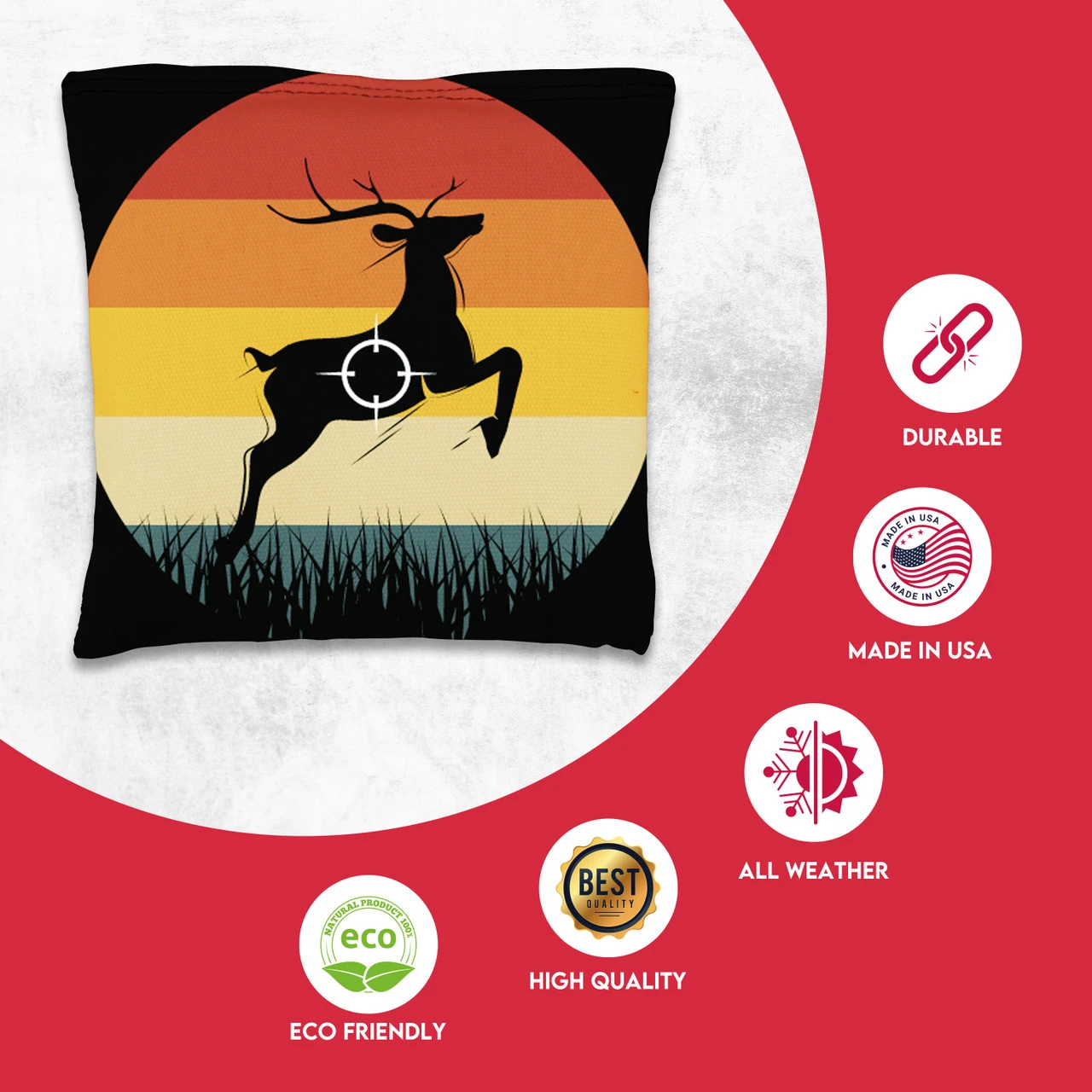 Deer In Scope Tournament Cornhole Bags - Set Of 8 4 Deer In Scope Tournament Cornhole Bags - Set Of 8 - Image 2