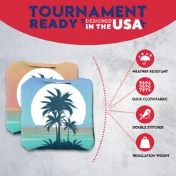 Tropical Palms Professional Cornhole Bags - Set Of 8 -Best Toy Shop 4 35302.1707442216