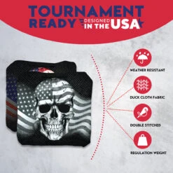 Flag Skull Professional Cornhole Bags - Set Of 8 -Best Toy Shop 4 40293.1707111717