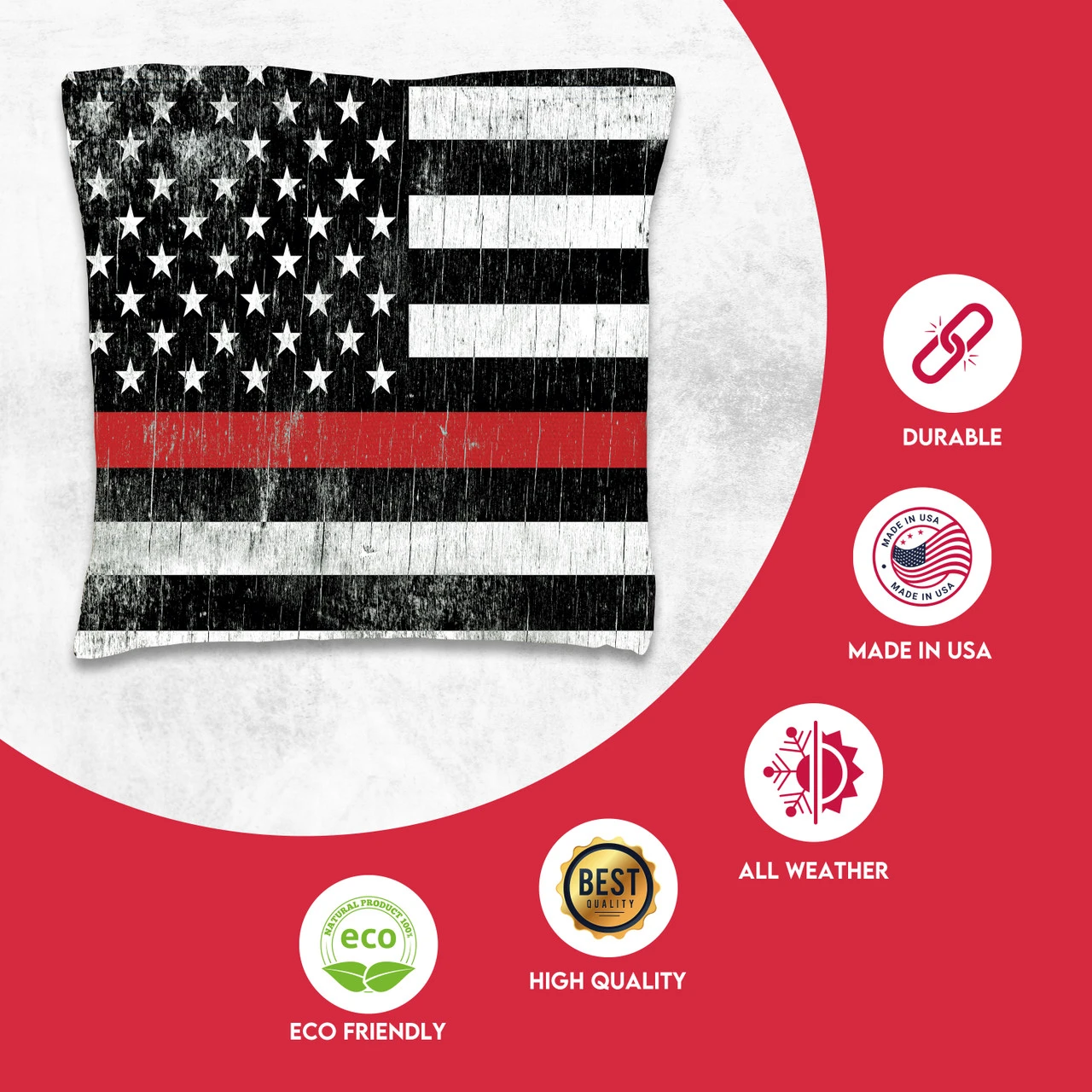 Red Blue Lines Tournament Cornhole Bags - Set Of 8 4 Red Blue Lines Tournament Cornhole Bags - Set Of 8 - Image 2