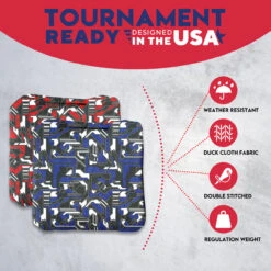 Blue Red Tech Fusion Professional Cornhole Bags - Set Of 8 -Best Toy Shop 4 42838.1707196445