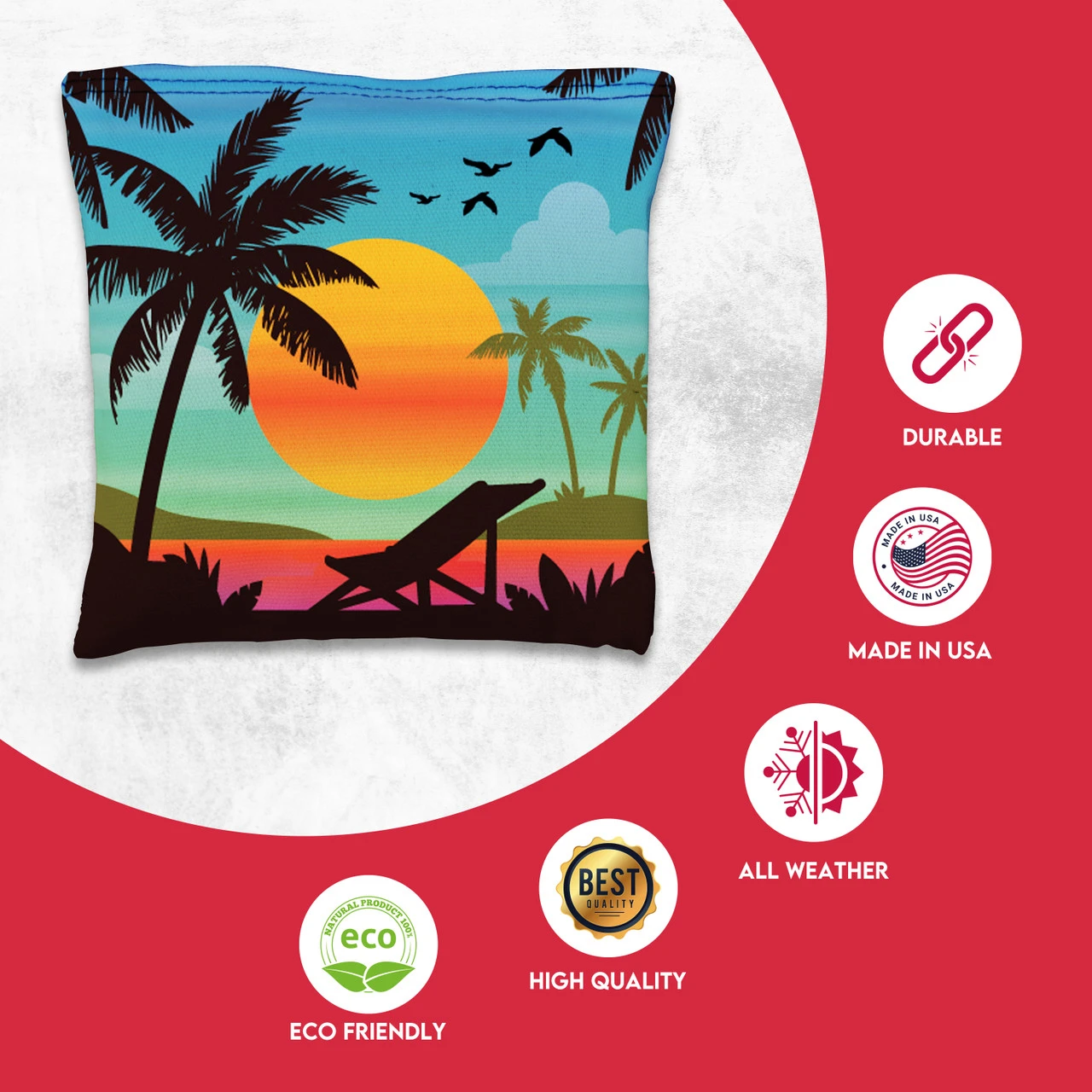 Green Blue Beach Tournament Cornhole Bags - Set Of 8 4 Green Blue Beach Tournament Cornhole Bags - Set Of 8 - Image 2