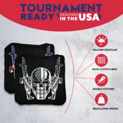 Flag Skull Guns Professional Cornhole Bags - Set Of 8 -Best Toy Shop 4 59844.1707354318